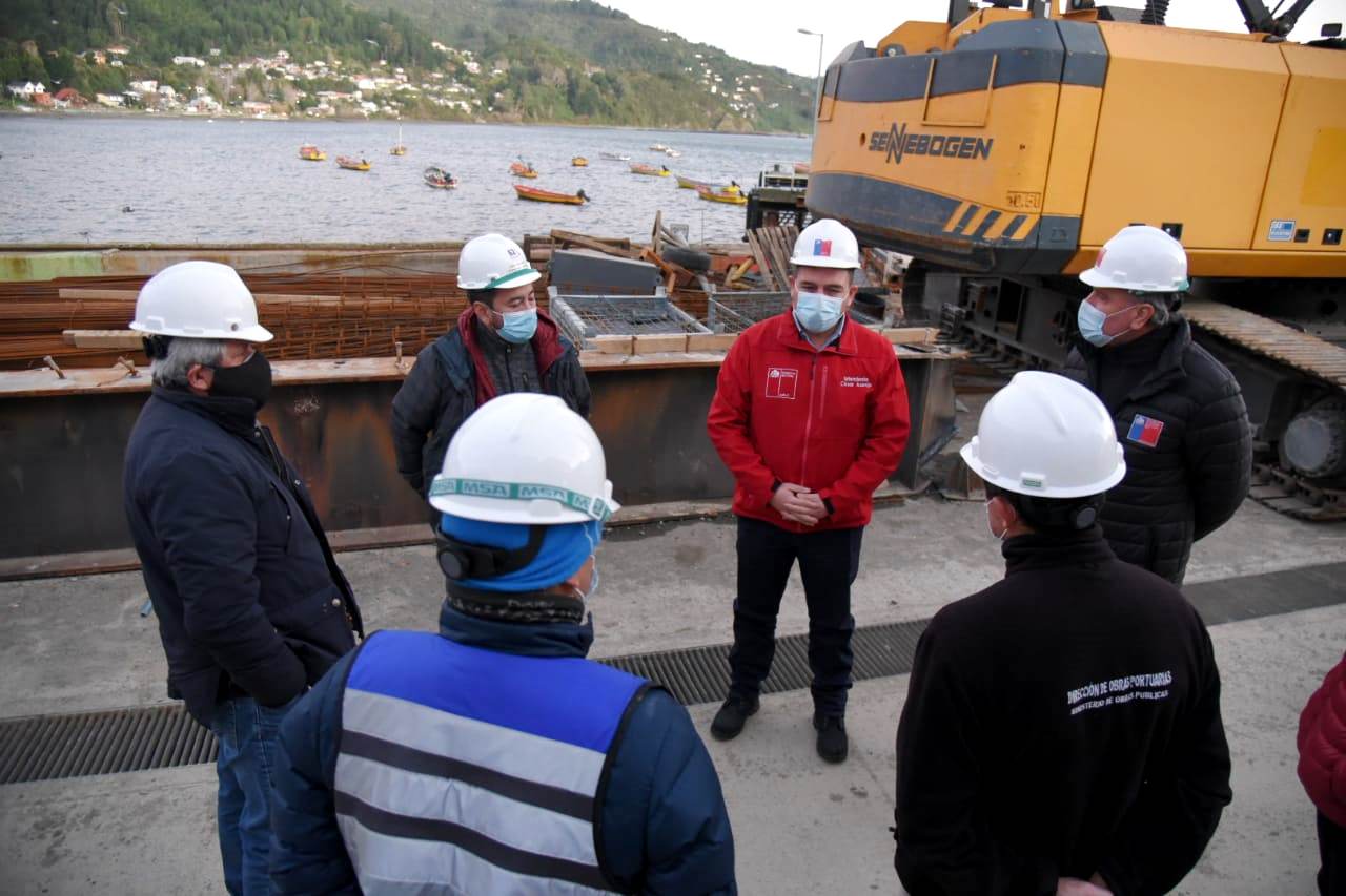 Obras de reposición de caleta pesquera Los Molinos llevan cerca de un 20% de avance