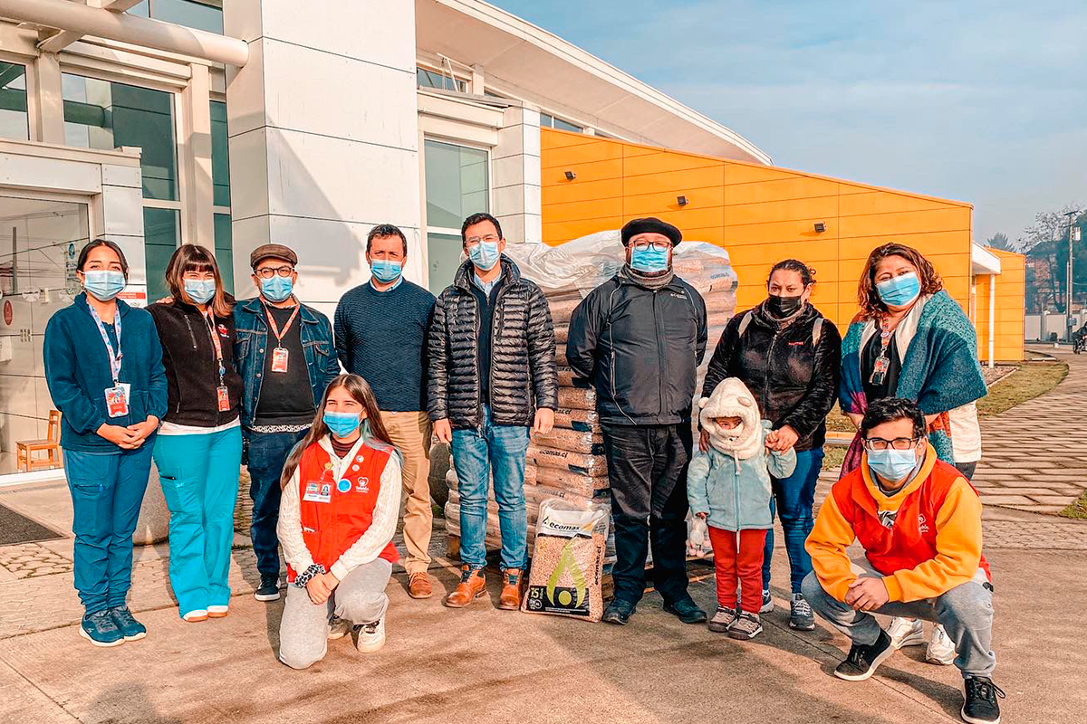 Seis toneladas de pellet recibió el Instituto Teletón de Valdivia para solventar el invierno
