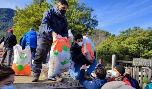 Distribuyen 20 toneladas de alimento para animales afectados por intensas nevadas en Panguipulli