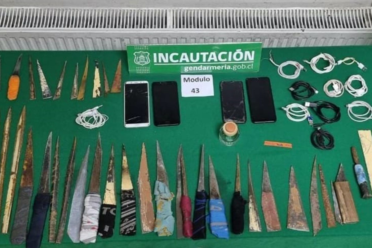 Incautan drogas, armas artesanales y celulares en allanamientos en cárcel de Valdivia