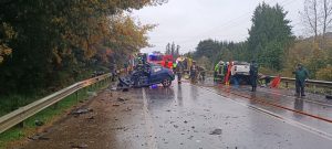 Con una persona fallecida terminó accidente vehicular en la ruta Valdivia-Mariquina