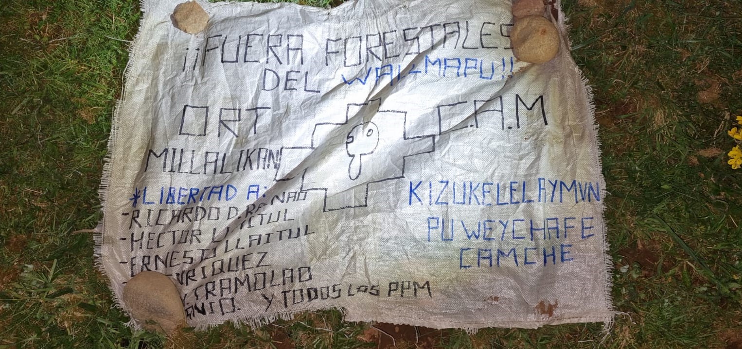 CAM reivindicó atentado incendiario que destruyó campamento de Forestal Arauco en La Unión