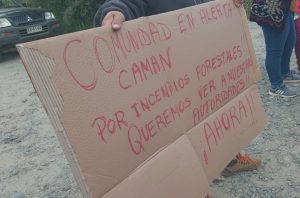Vecinos bloquearon ruta Valdivia-Paillaco exigiendo presencia de autoridades por incendio forestal
