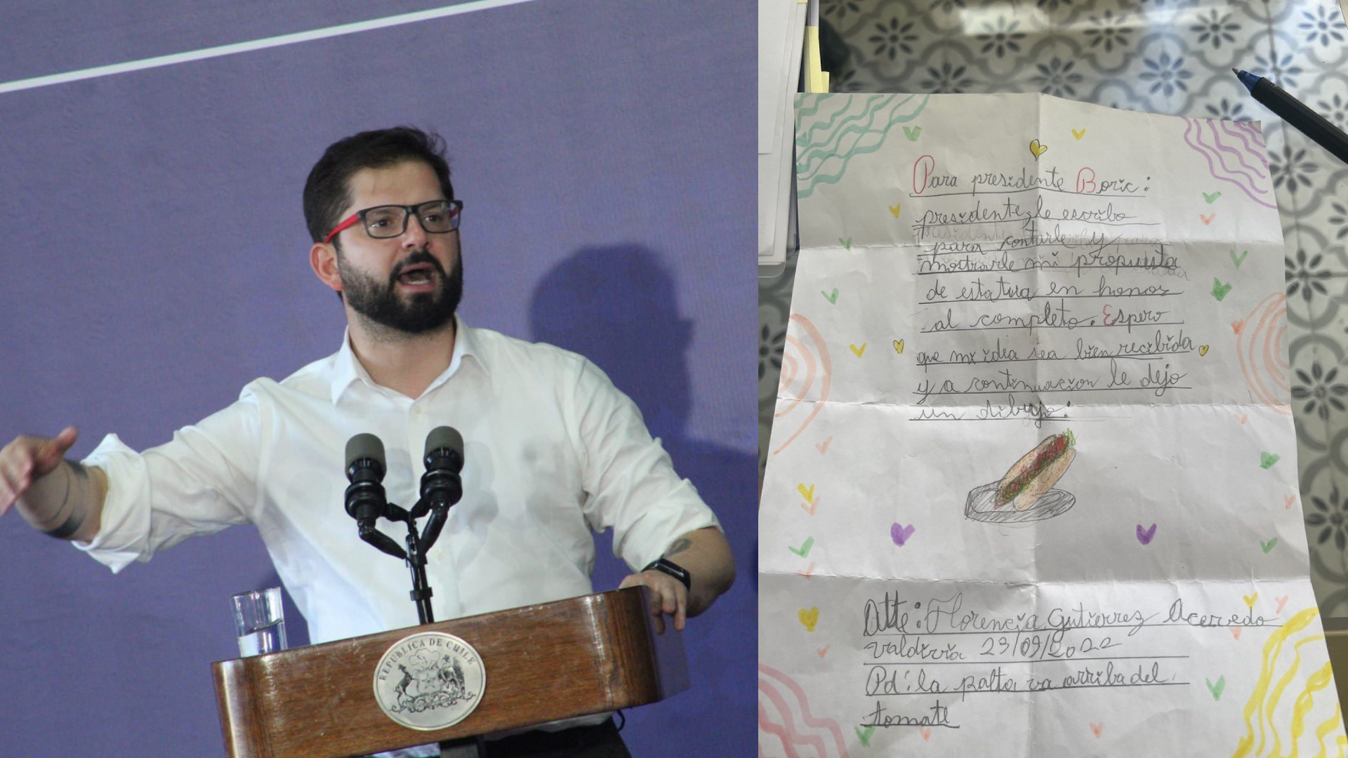 Niña valdiviana le escribió al Presidente Boric con una llamativa petición
