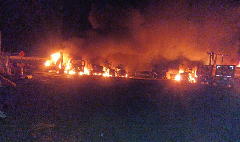 Violencia rural recrudece en la zona con quema de numerosa maquinaria en Los Lagos