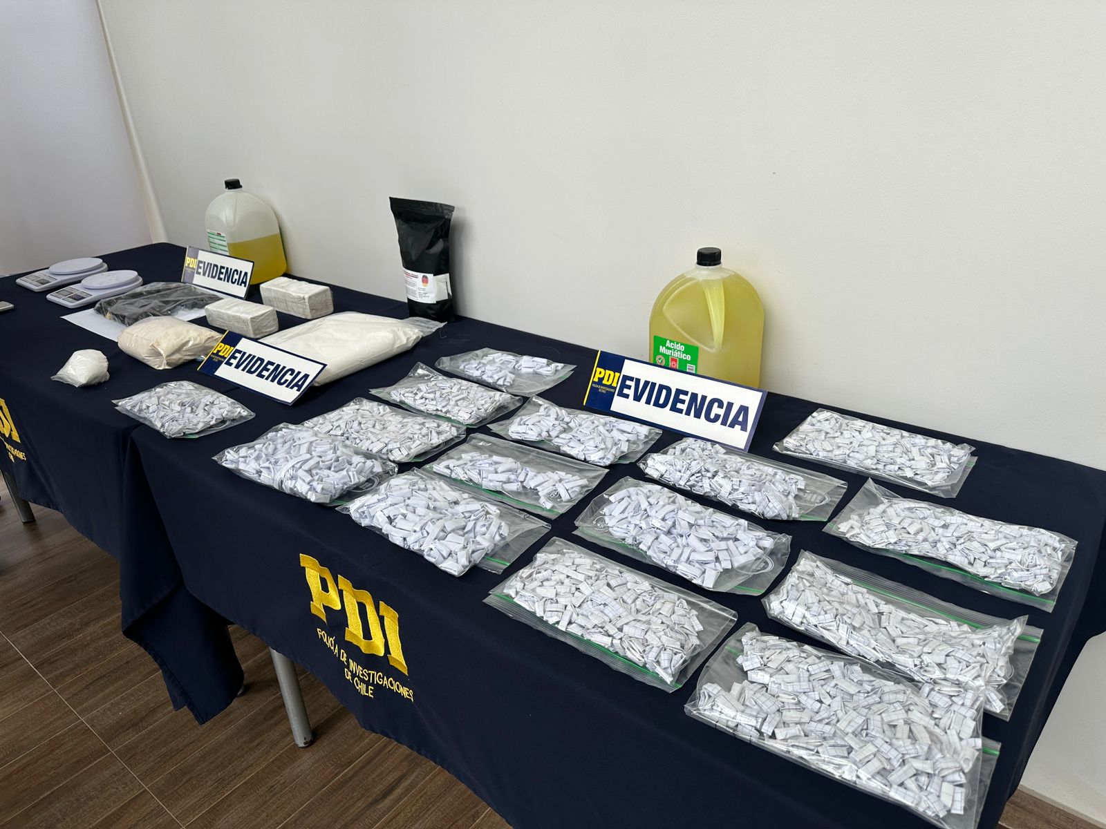 Utilizaban ácido muriático: PDI desbarató laboratorio clandestino de abultamiento de droga en Valdivia