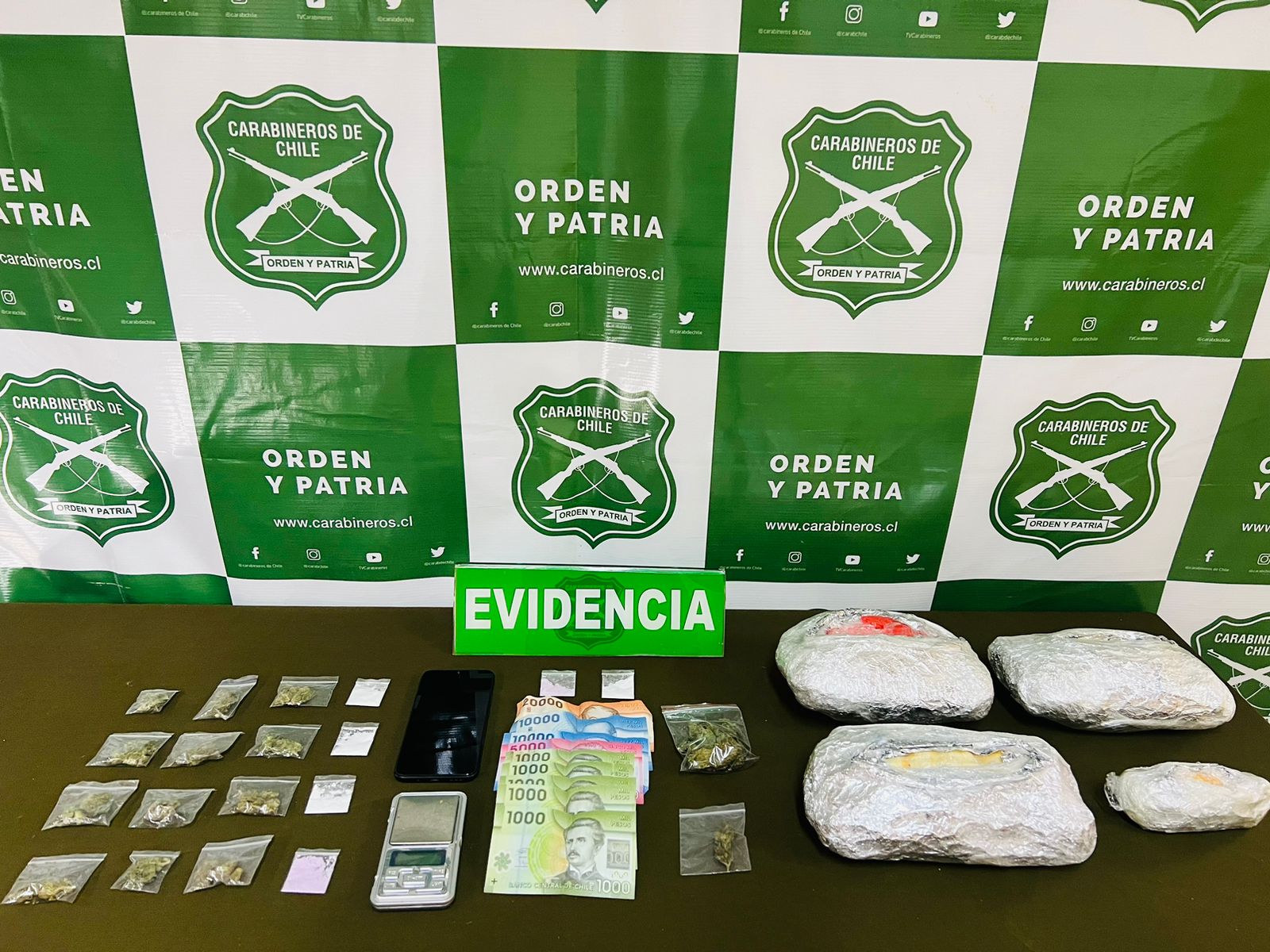 OS7 de carabineros incauta más de 17 mil dosis de pasta base de cocaína