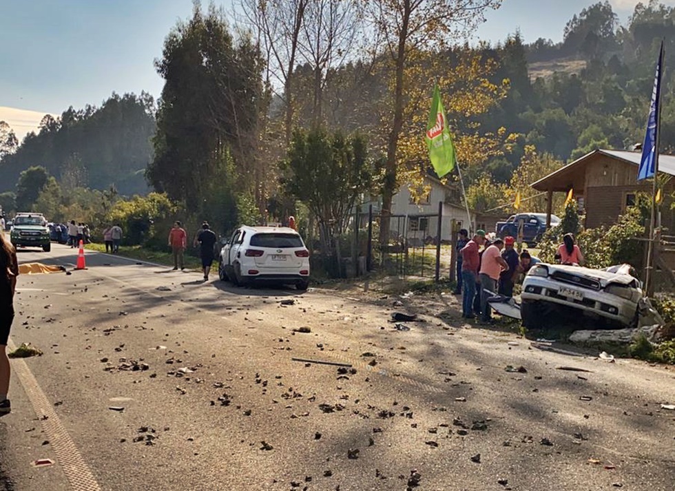 Triple colisión dejó un fallecido en la comuna de Mariquina