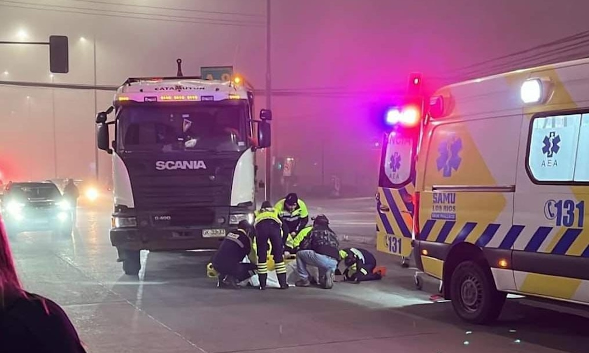 Peatón murió tras ser atropellado por un camión en acceso sur a Valdivia