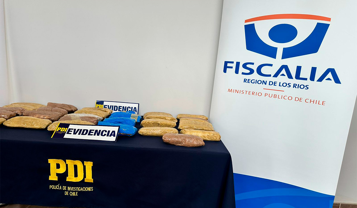 Interceptan cargamento con 28 kilos de cocaína: Droga era transportada desde Santiago a Valdivia