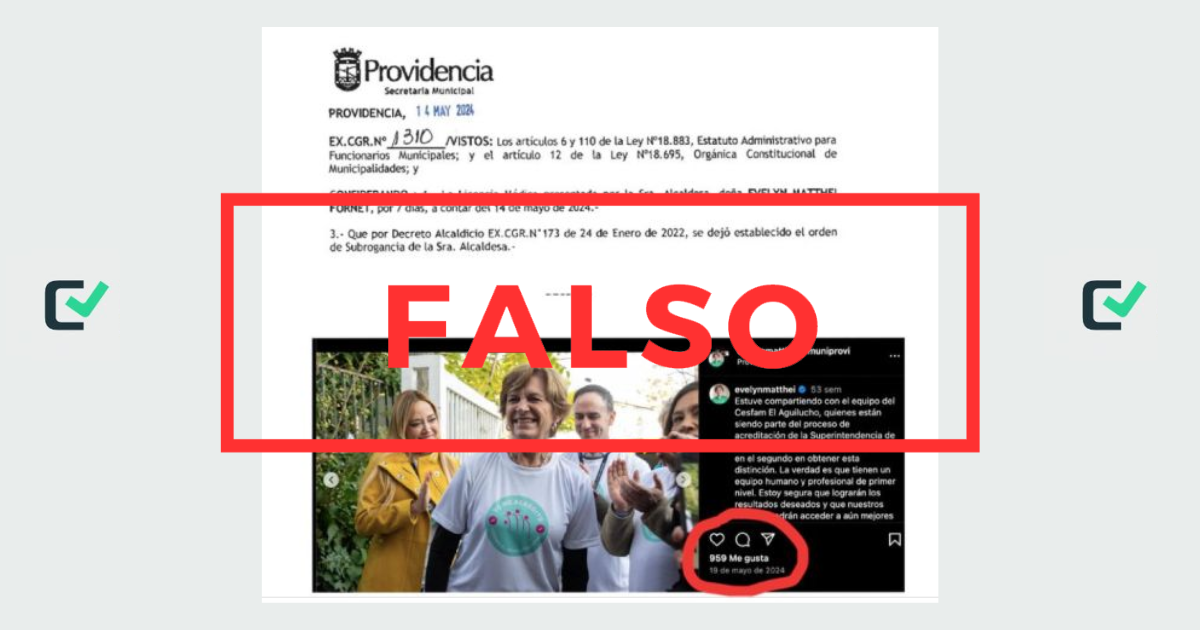 FALSO: La visita de Matthei al Cesfam fue antes de su licencia médica, no durante