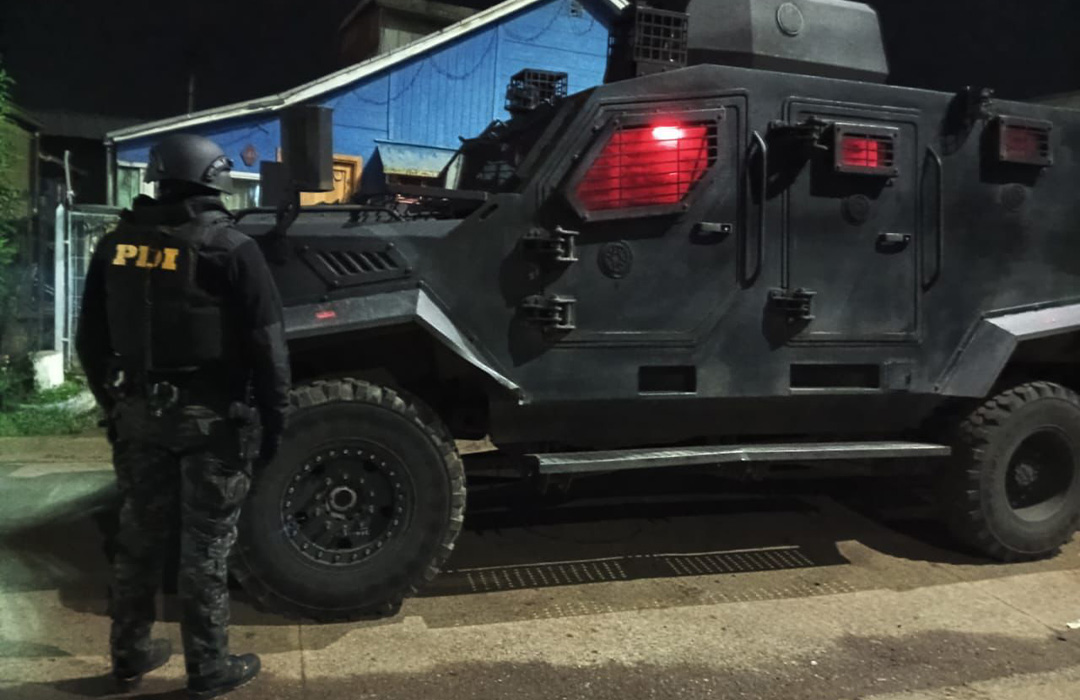 Operativo de la PDI en Los Ríos deja más de 10 detenidos por tráfico y violencia