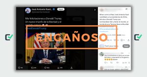 ENGAÑOSO: José Antonio Kast no felicitó a Trump por ataque a Irán, el mensaje es de 2024
