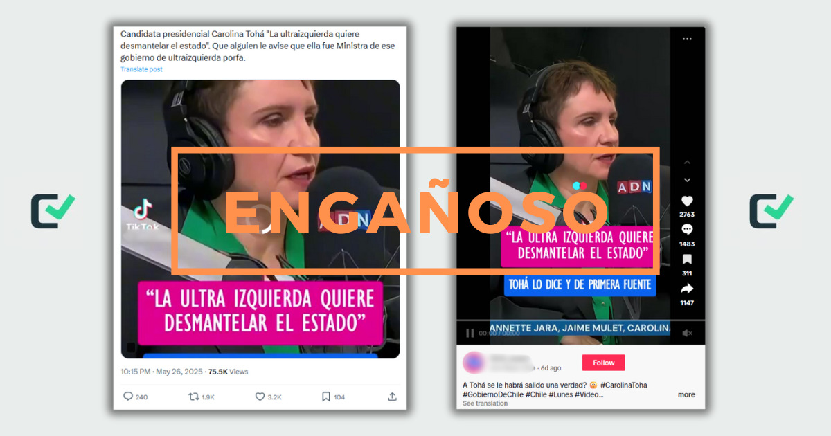 ENGAÑOSO: Video viral de Tohá omite que se refería a la ultraderecha, no a la ultraizquierda