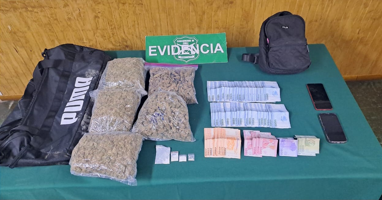 Persecución en Paillaco termina con pareja detenida por tráfico de drogas