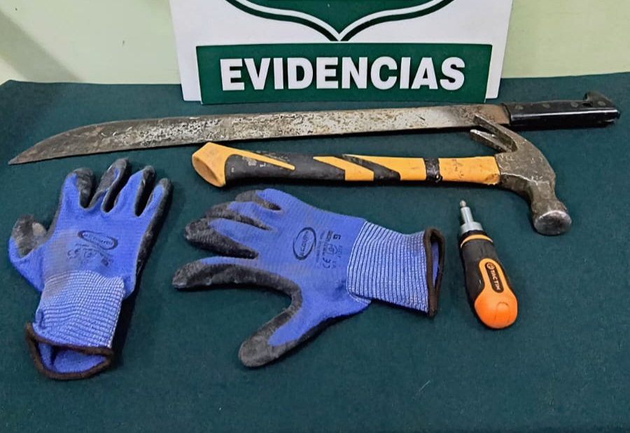 Pareja con amplios antecedentes es capturada robando maquinaria y materiales en bodega de Valdivia