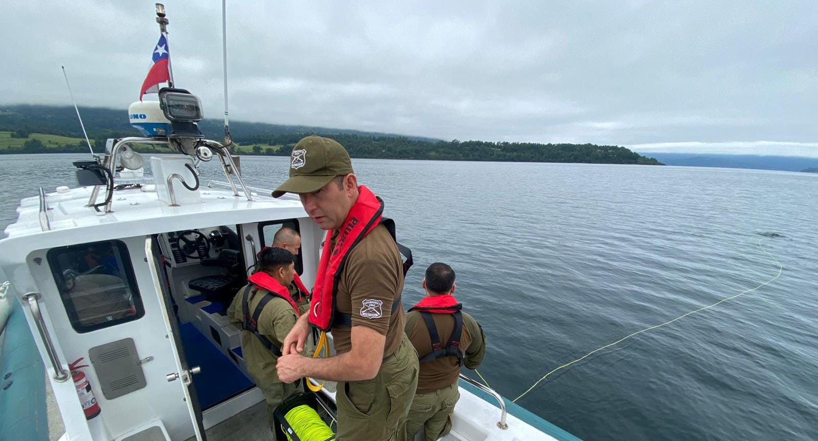 Sin éxito continúan labores de búsqueda de hombre desparecido al interior del lago Panguipulli