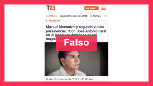 Es falso que Manuel Monsalve haya dicho que “con José Antonio Kast en el poder los derechos de las mujeres están en peligro”