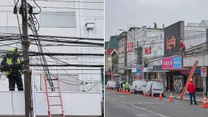 “Chao cables”: Inicia retiro de cableado en desuso para mejorar seguridad y el orden urbano en Valdivia