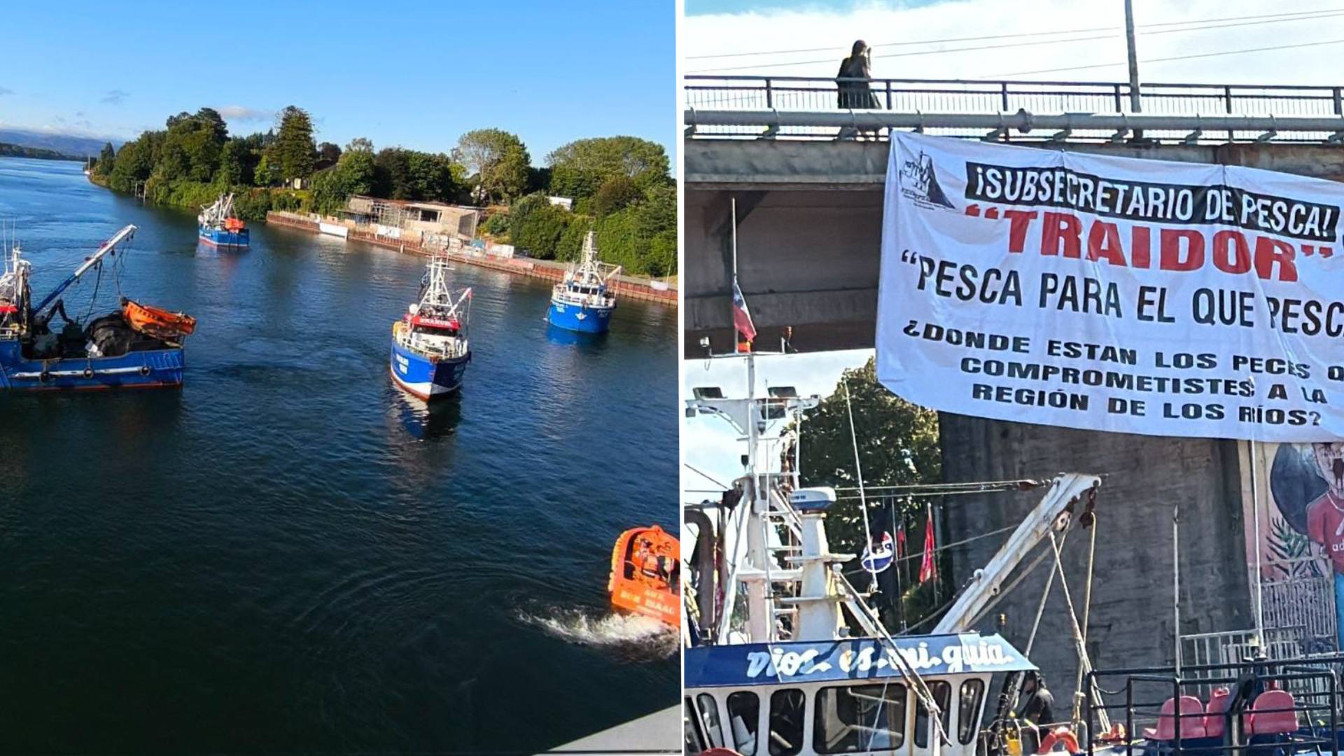 Pescadores se movilizan en Valdivia y acusan al Gobierno por incumplimiento en cuotas de captura