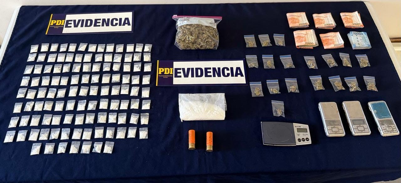 Operativo antidrogas en Mehuín: Incautan más de 500 dosis y $1,6 millones en efectivo
