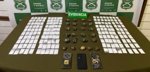 Cae punto de droga en Corral: Incautan mil dosis avaluadas en $7 millones