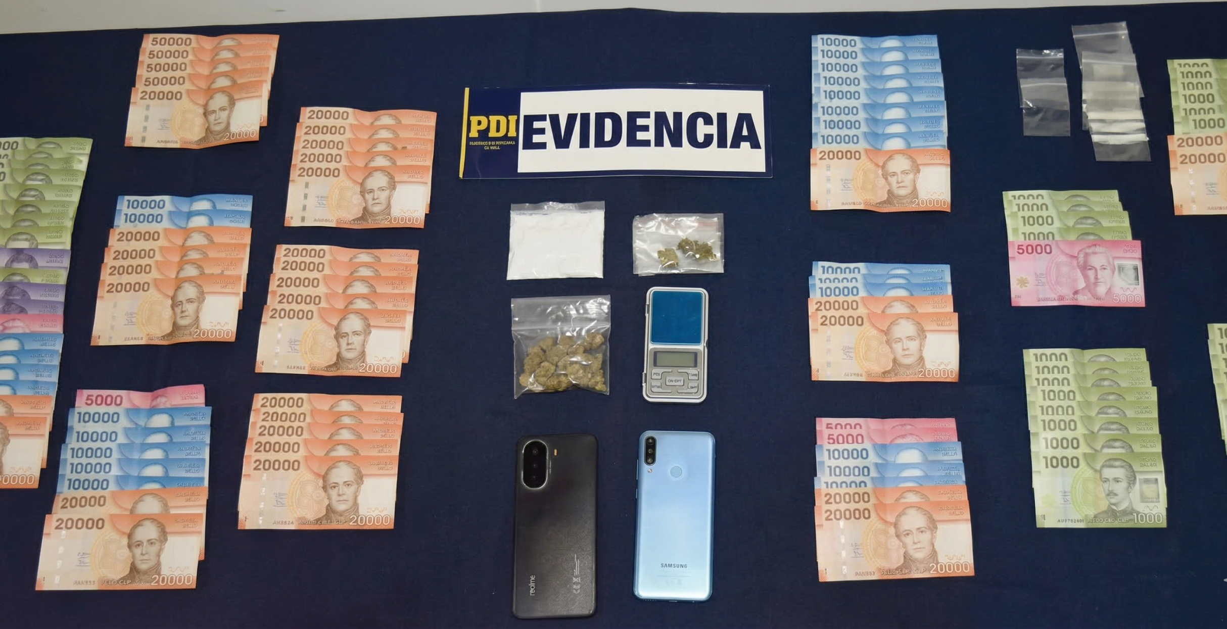 Incautan más de un millón de pesos y droga tras operativo por microtráfico en La Unión