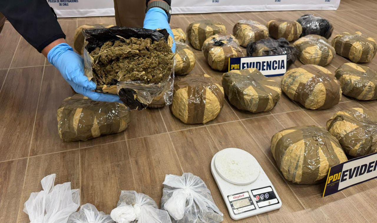 Tres detenidos por trasladar droga a Valdivia desde la Región Metropolitana: Avalúo supera los $100 millones