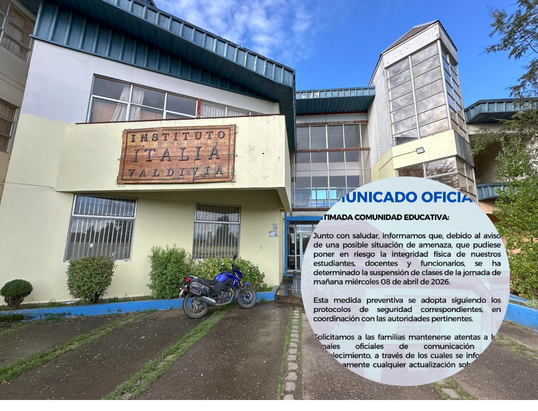 Suspenden clases tras amenaza de "masacre" en colegio de Valdivia