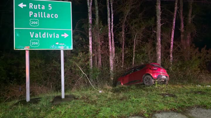 Conductor ebrio fue detenido tras accidente que dejó un muerto en ruta Valdivia-Paillaco