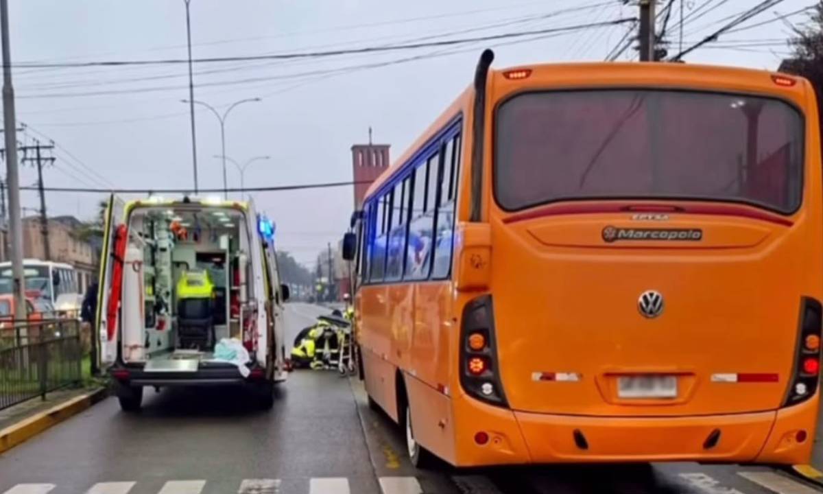 Detienen a conductor de bus tras atropellar a adulto mayor en paso peatonal de Valdivia