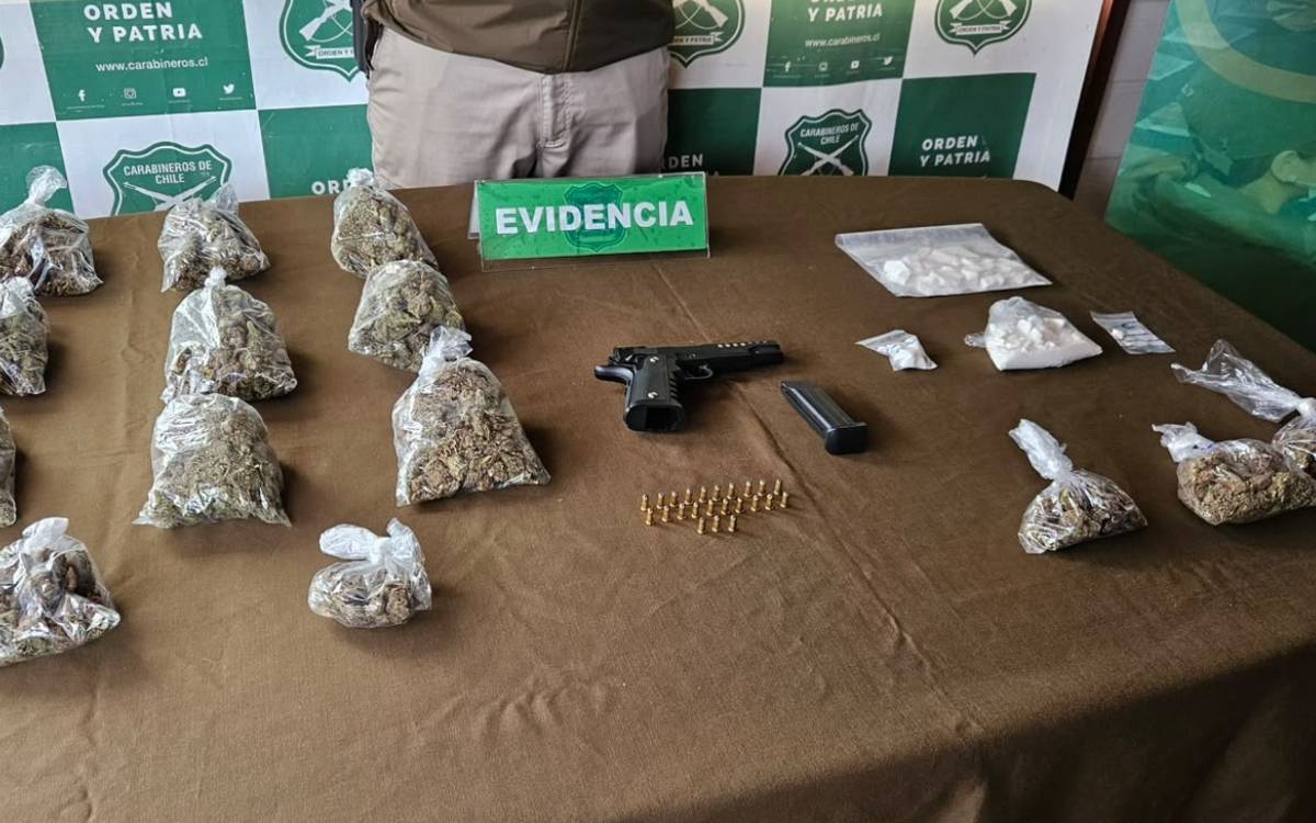 Cuatro detenidos tras incautación de más de un kilo de marihuana y cocaína en Valdivia