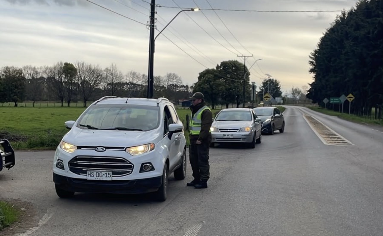 Detienen a conductor ebrio con 1,65 g/L durante controles de Fiestas Patrias en Los Ríos