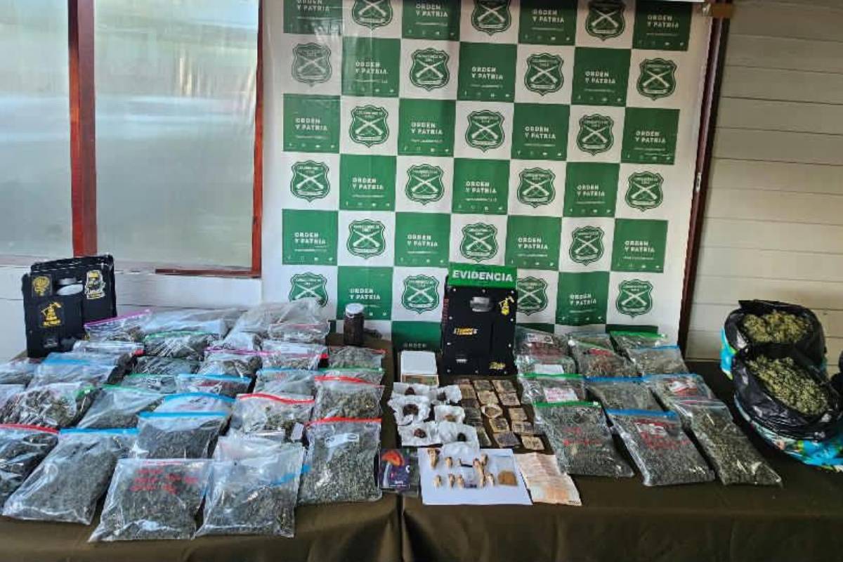 Tres detenidos en Valdivia tras incautación de drogas avaluadas en $220 millones